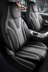 Funda de Asiento de Coche Panda Tokyo Serie Tela de Ante y Cuero Lujo 1+1 Plazas