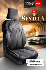 Funda de Asiento de Coche Panda Sevilla Serie Tela de Lino 1+1 Plazas