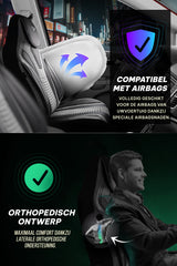 Funda de Asiento de Coche Panda Tokyo Serie Tela de Ante y Cuero Lujo 1+1 Plazas