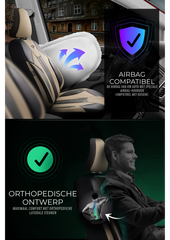 Funda de Asiento de Coche Panda Carlone Serie de Cuero Completo 1+1 Plazas