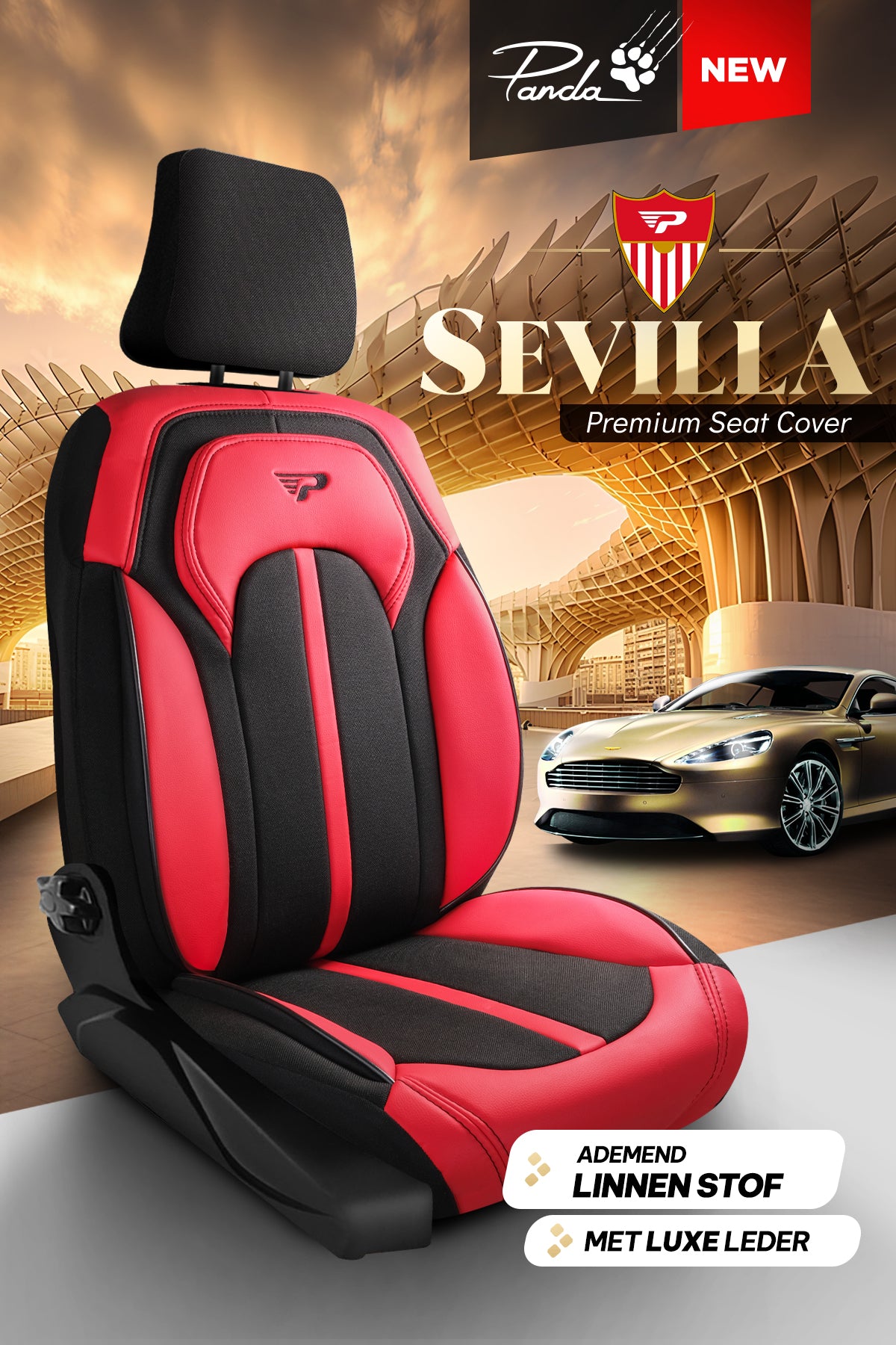 Coprisedile Auto Panda Sevilla Serie Tessuto Lino 1+1 Posti