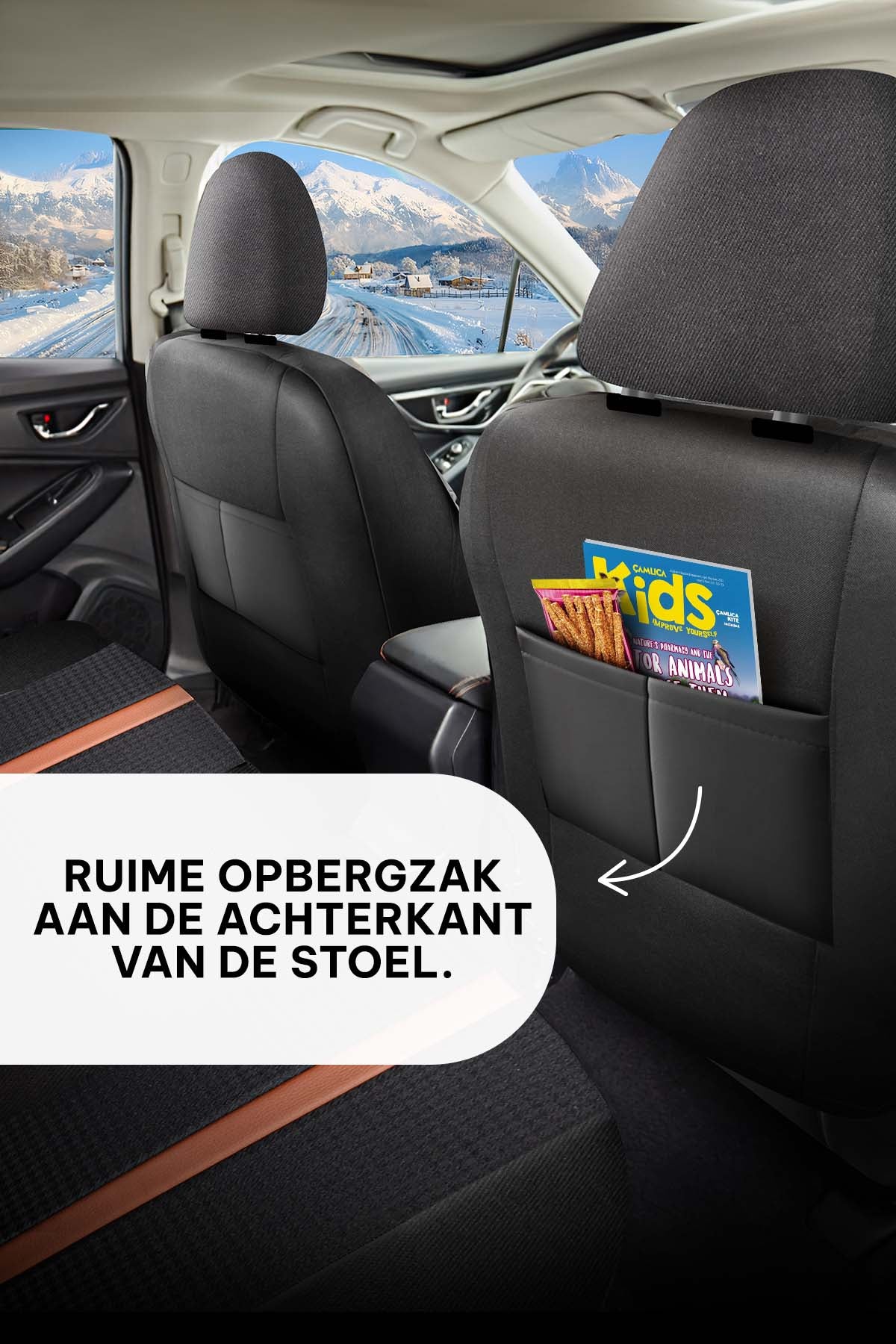 Funda de Asiento de Coche Panda Kars Serie Tela Pied-de-Poule 1+1 Plazas