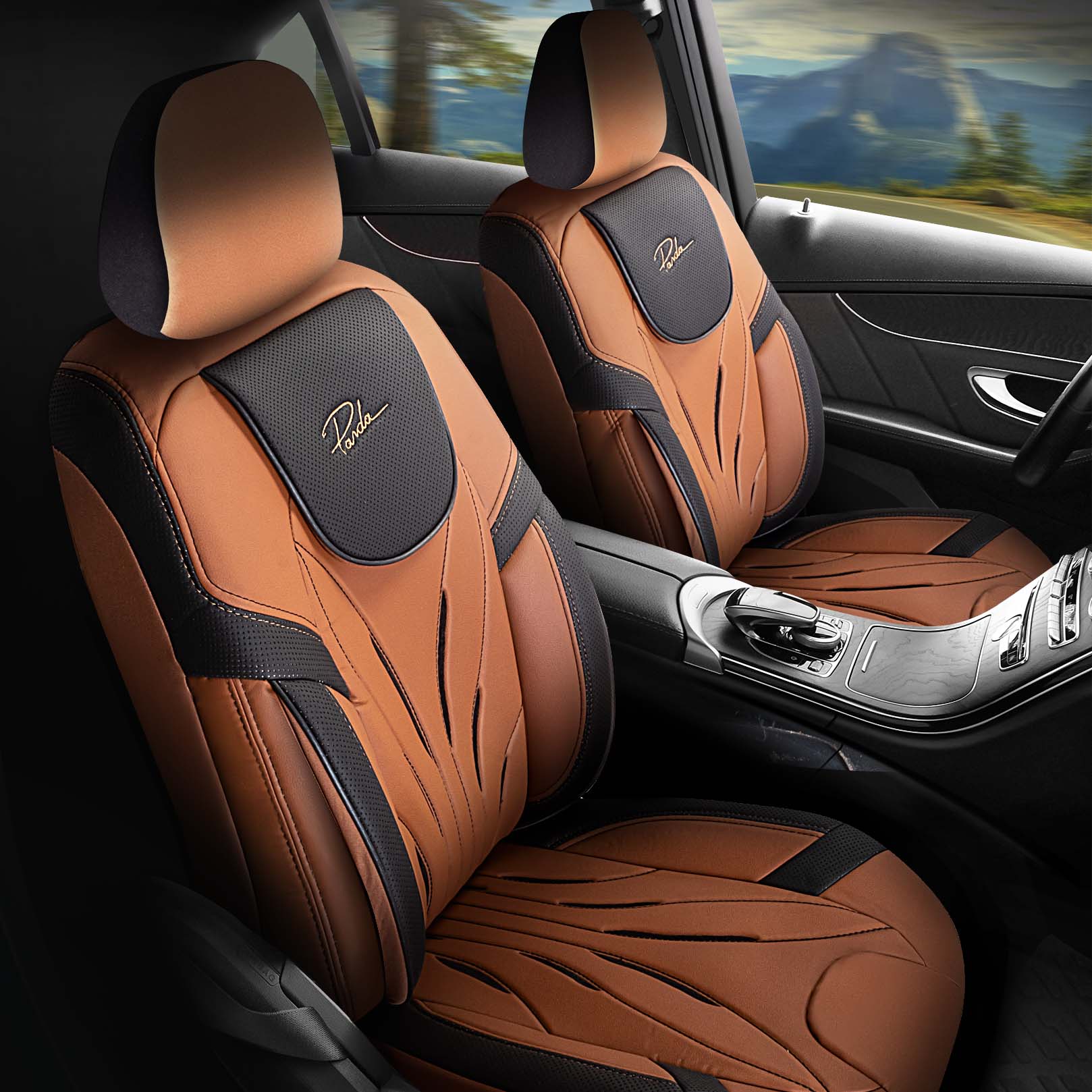 Panda Pars Serie Leder Autositzbezug 1+1 Sitze