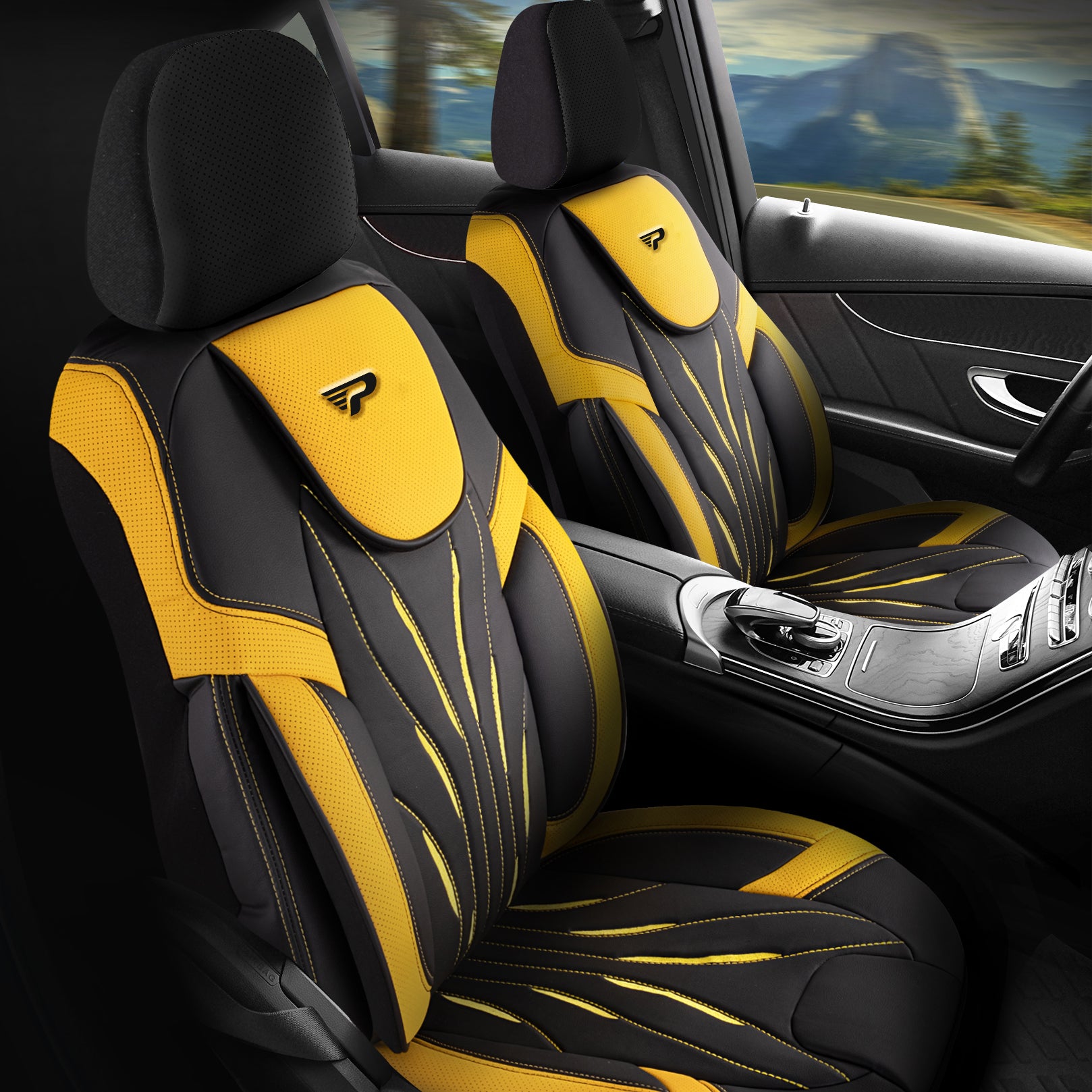 Panda Pars Serie Leder Autositzbezug 1+1 Sitze