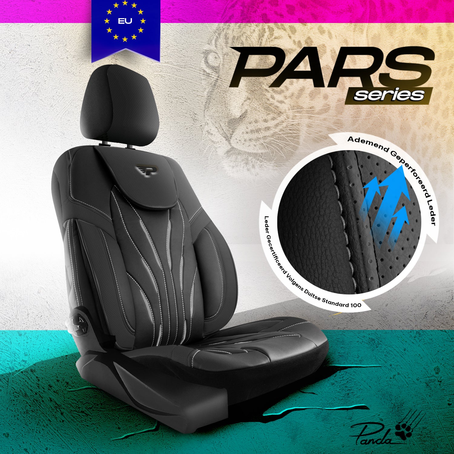 Panda Pars Serie Leder Autositzbezug 1+1 Sitze