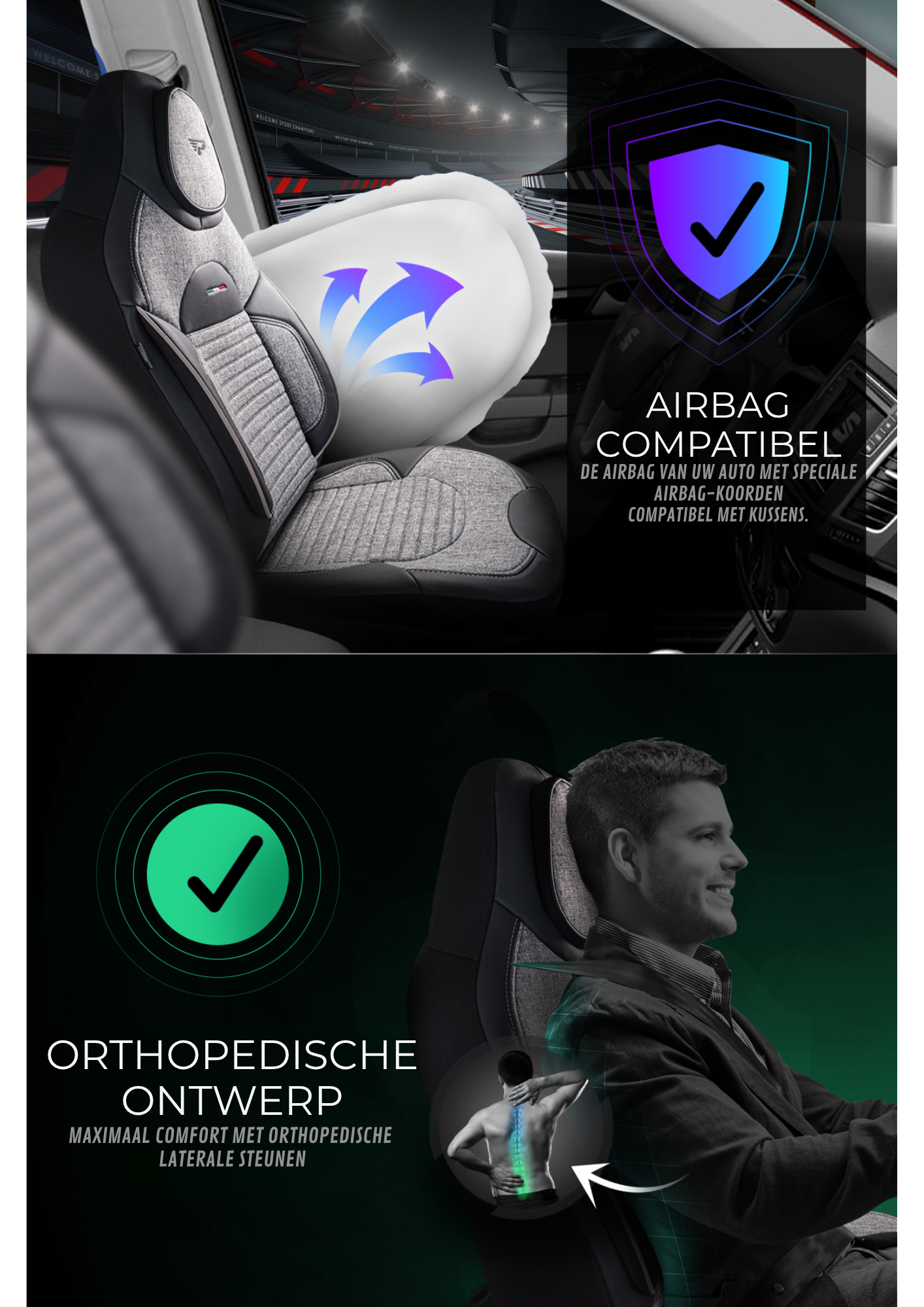 Panda Enzo Serie Linnen Stof Autostoelhoes 1+1 Zits