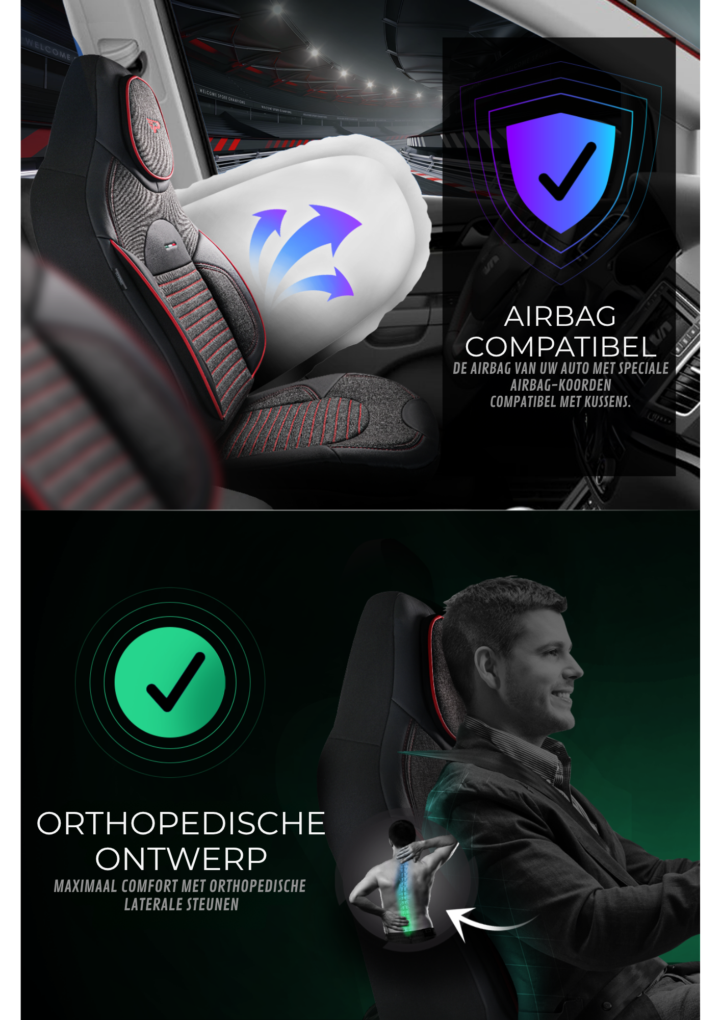 Panda Enzo Serie Linnen Stof Autostoelhoes 1+1 Zits