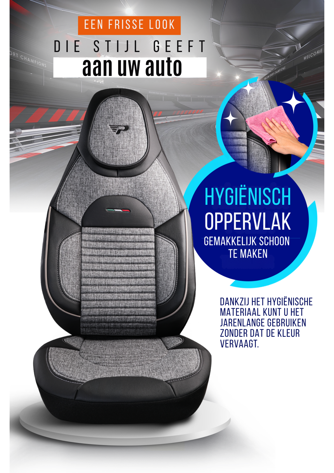 Panda Enzo Serie Linnen Stof Autostoelhoes 1+1 Zits