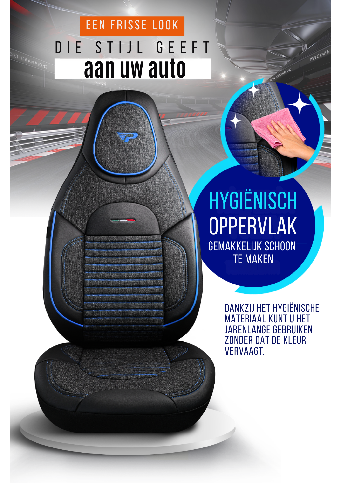 Panda Enzo Serie Linnen Stof Autostoelhoes 1+1 Zits