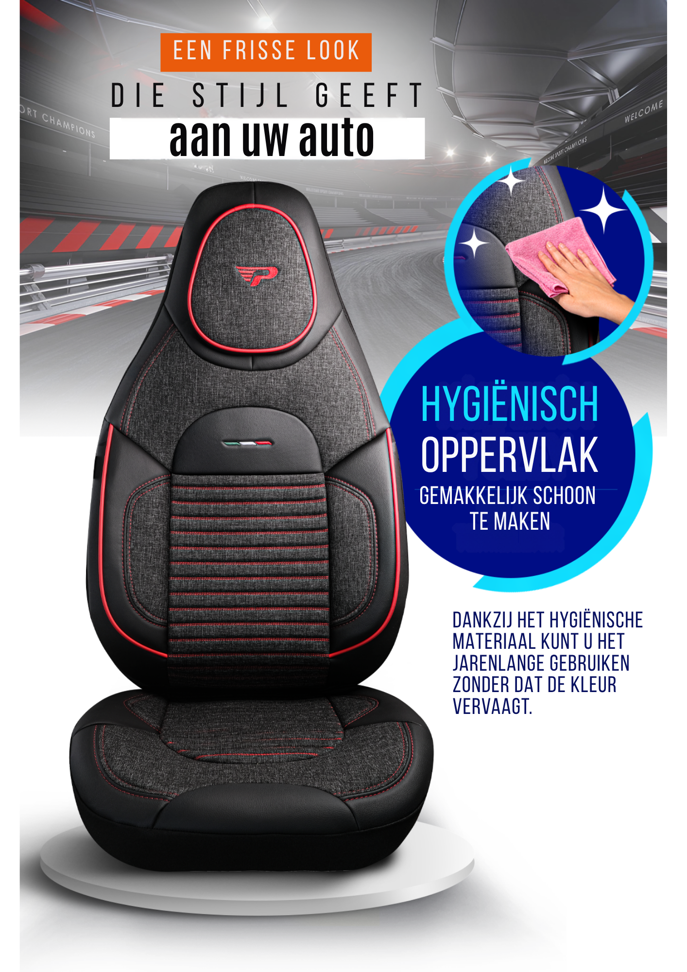 Panda Enzo Serie Linnen Stof Autostoelhoes 1+1 Zits