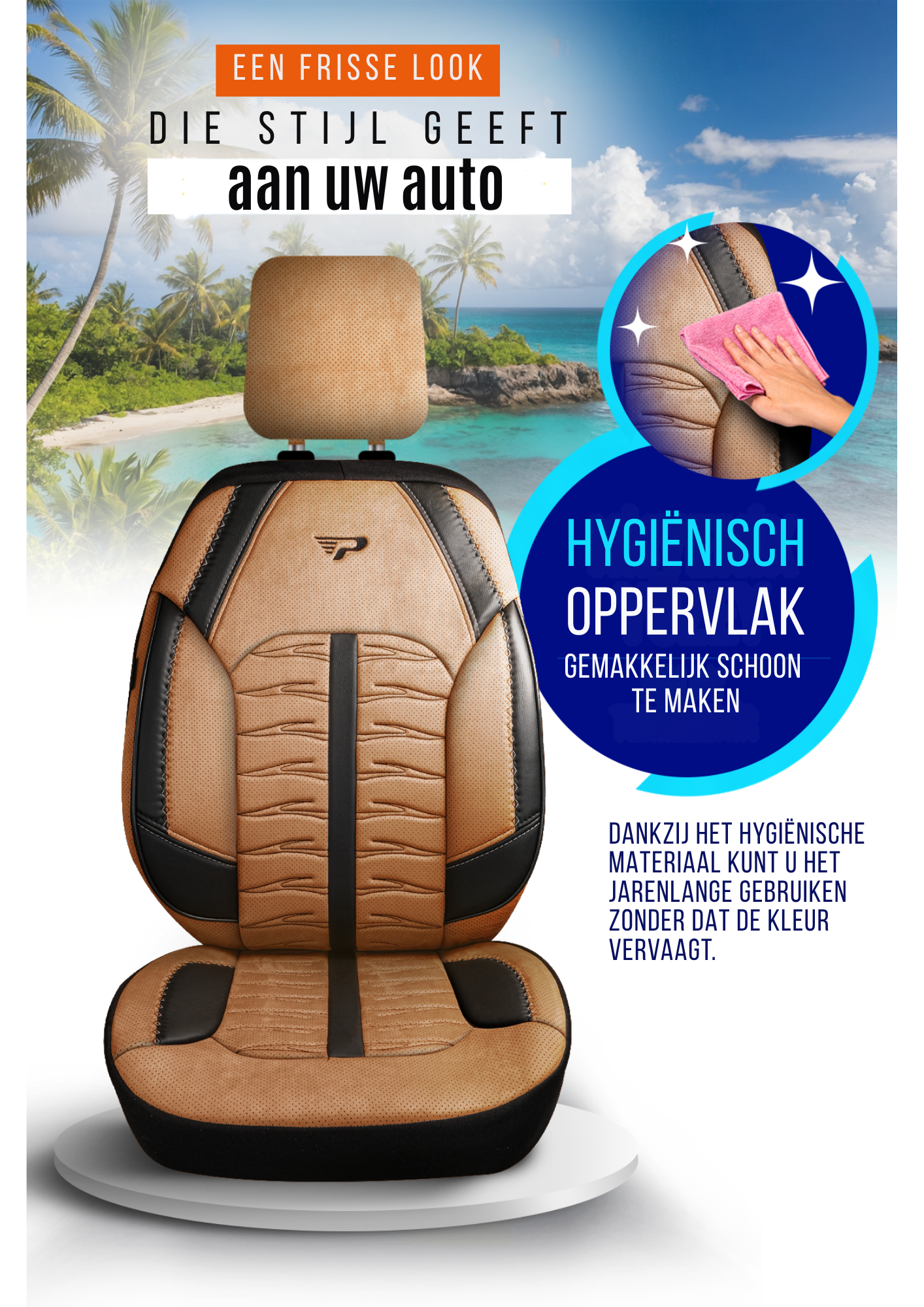 Panda Barbados Serie Alcantra Stof Autostoelhoes 1+1 Zits