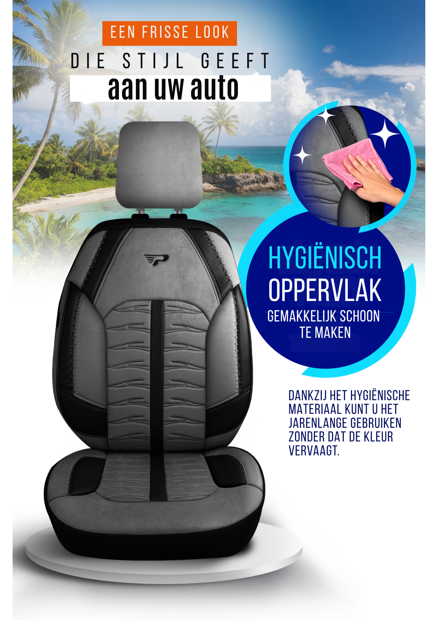 Panda Barbados Serie Alcantra Stof Autostoelhoes 1+1 Zits