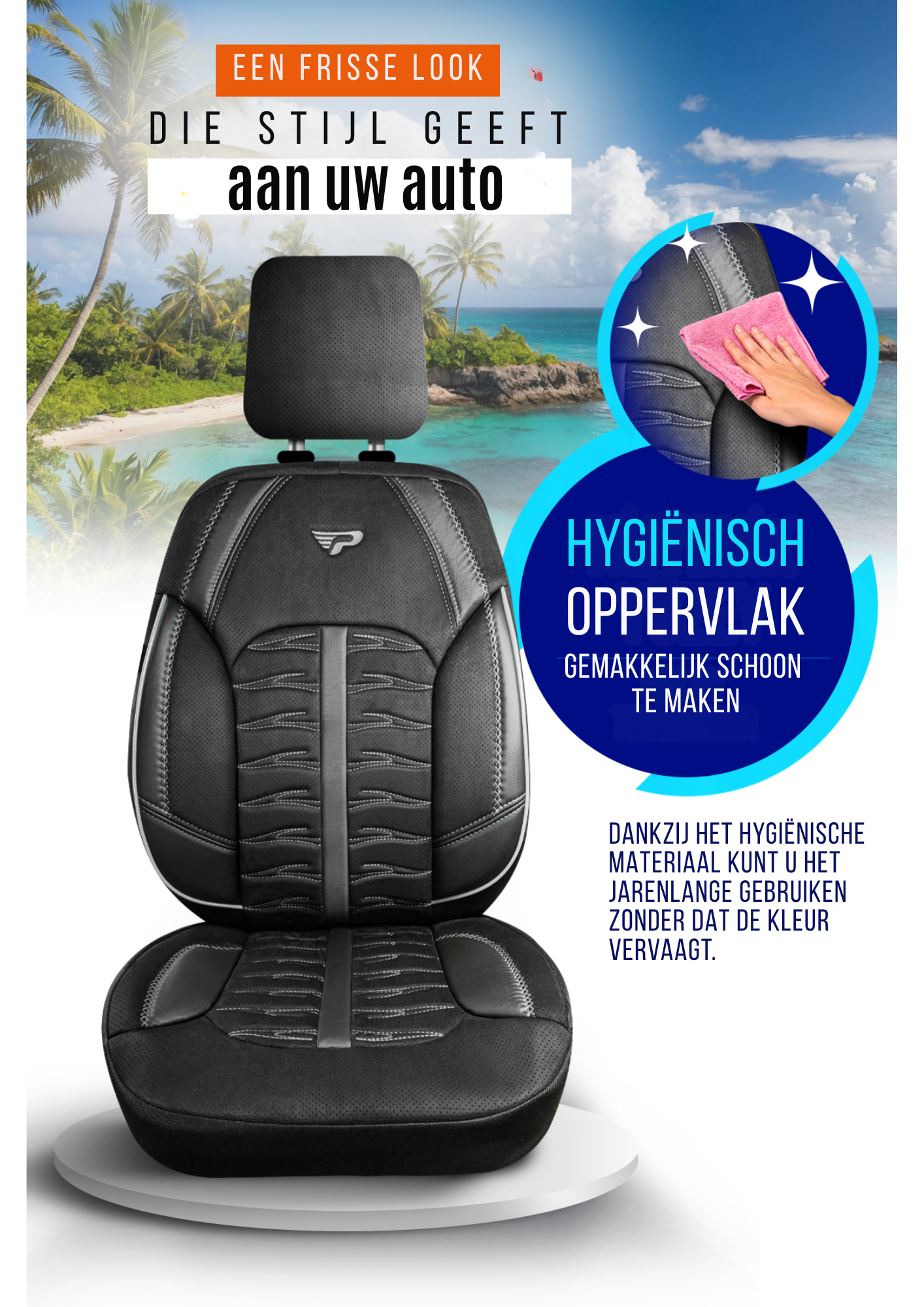 Panda Barbados Serie Alcantra Stof Autostoelhoes 1+1 Zits