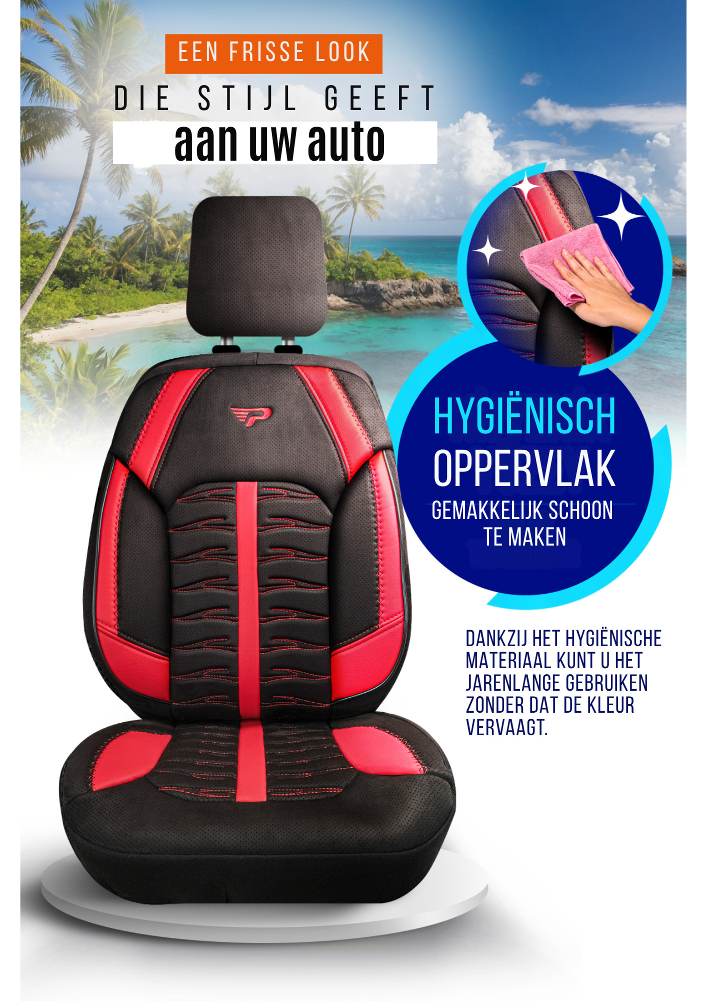 Panda Barbados Serie Alcantra Stof Autostoelhoes 1+1 Zits
