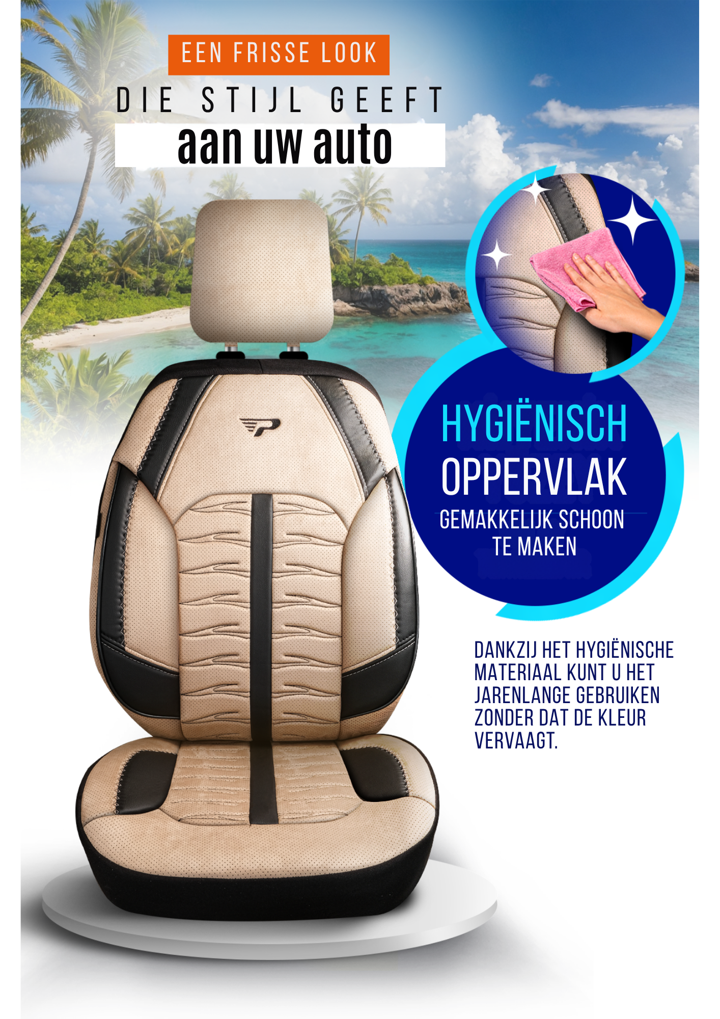 Panda Barbados Serie Alcantra Stof Autostoelhoes 1+1 Zits