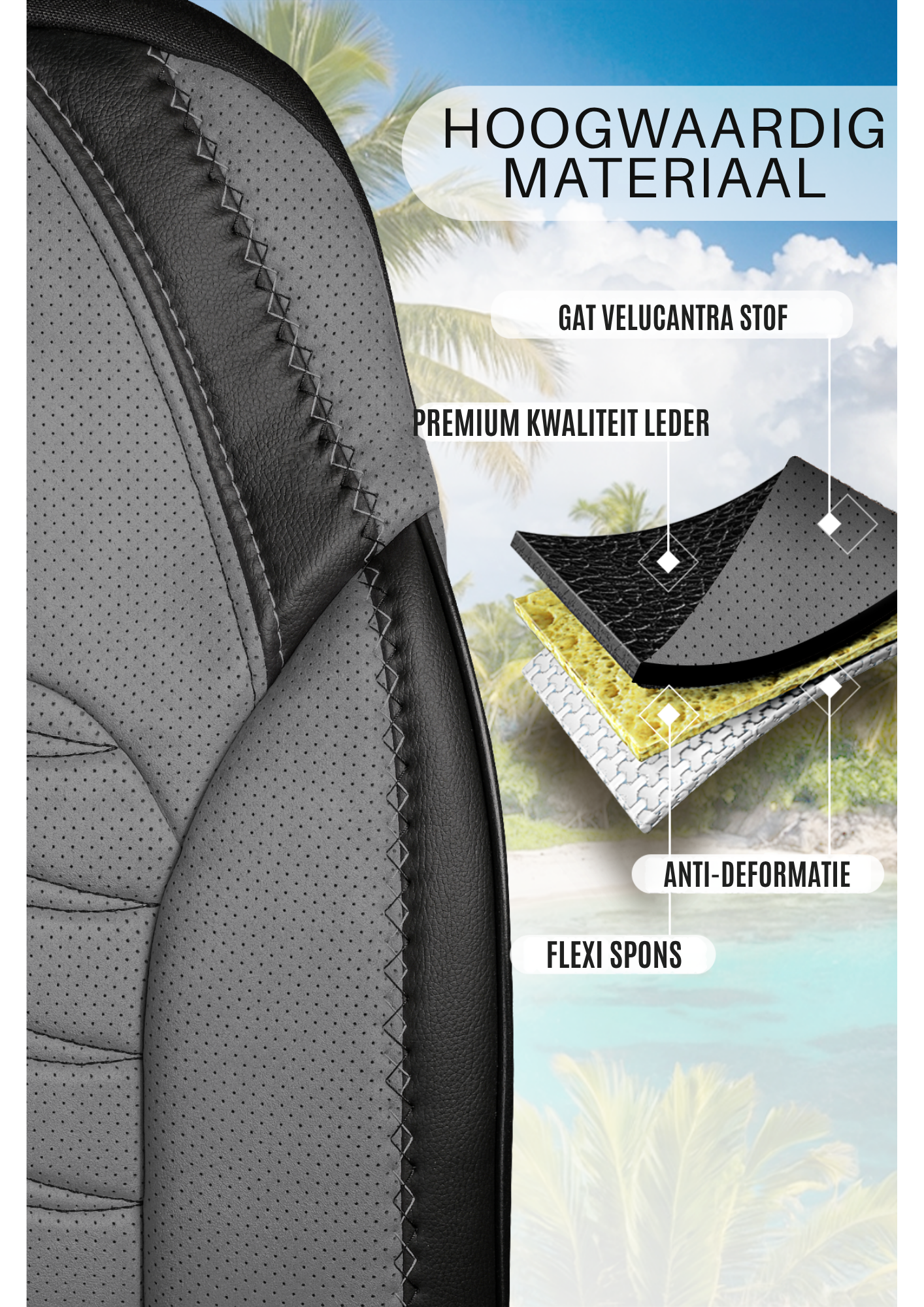 Panda Barbados Serie Alcantra Stof Autostoelhoes 1+1 Zits