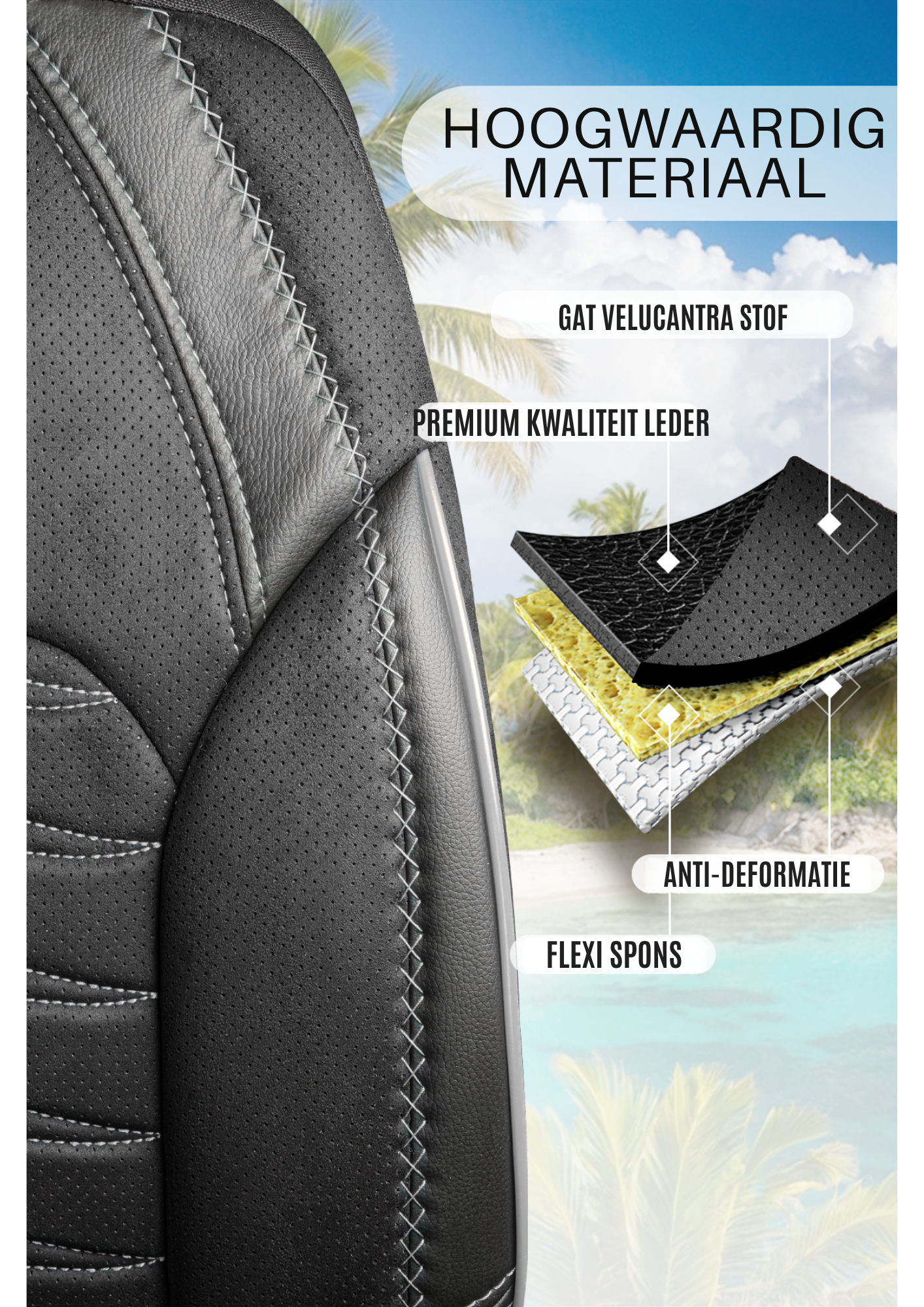 Panda Barbados Serie Alcantra Stof Autostoelhoes 1+1 Zits
