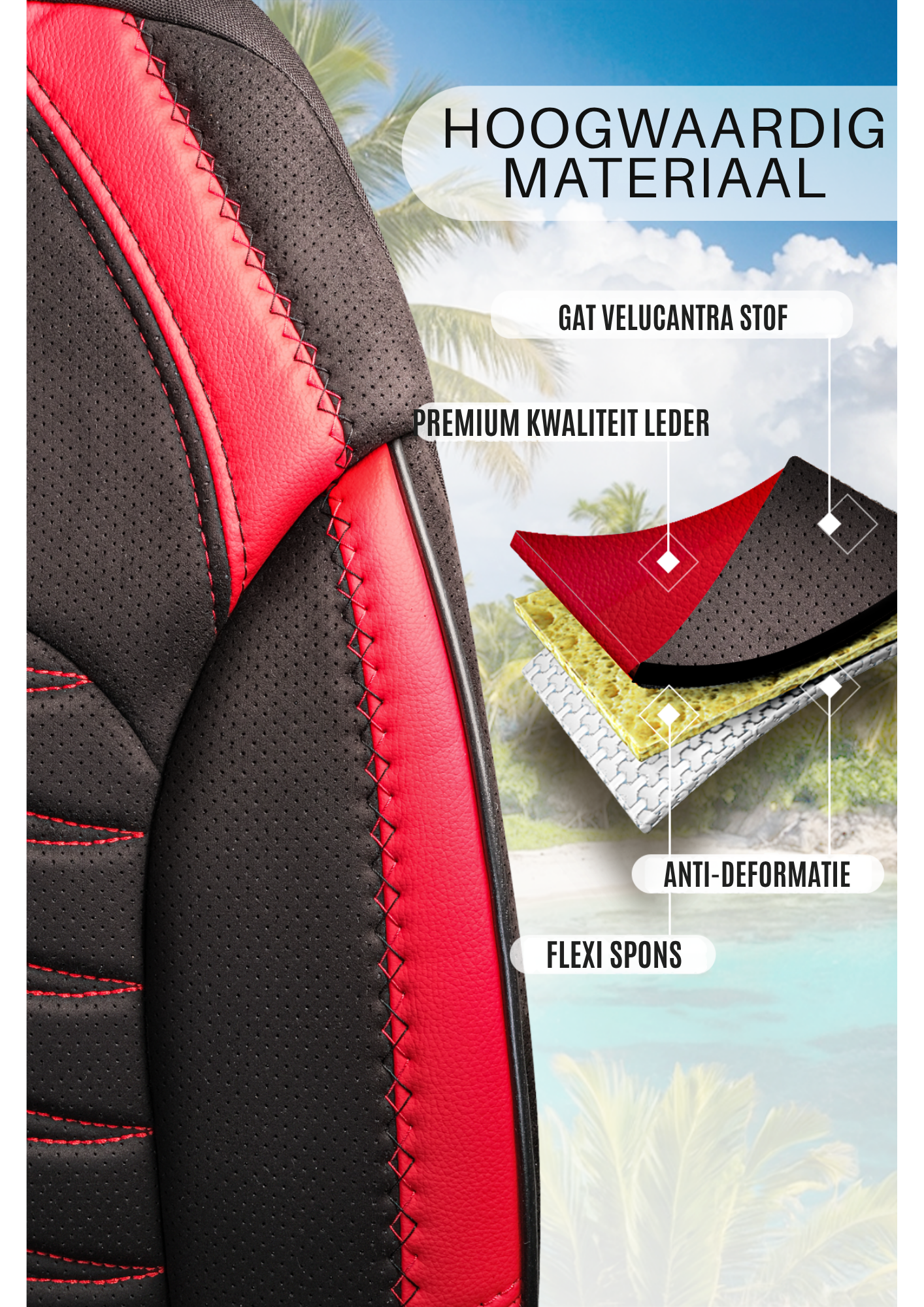 Panda Barbados Serie Alcantra Stof Autostoelhoes 1+1 Zits