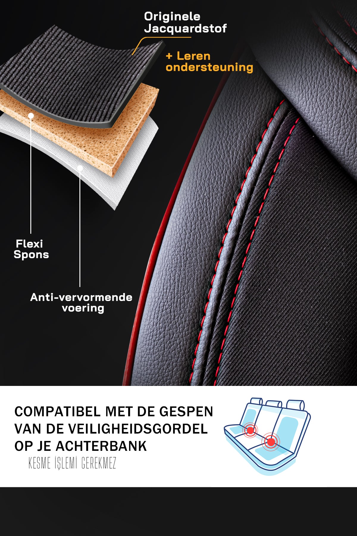 Housse de Siège Berlin | Tissu Lin Aspect Cuir Design Orthopédique