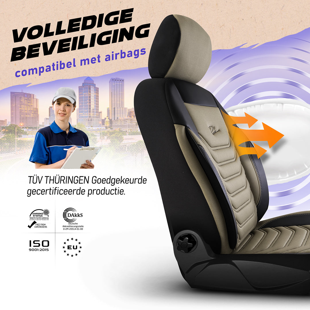 Funda de Asiento Florida | Tela de Lino Imitación Cuero Diseño Ortopédico