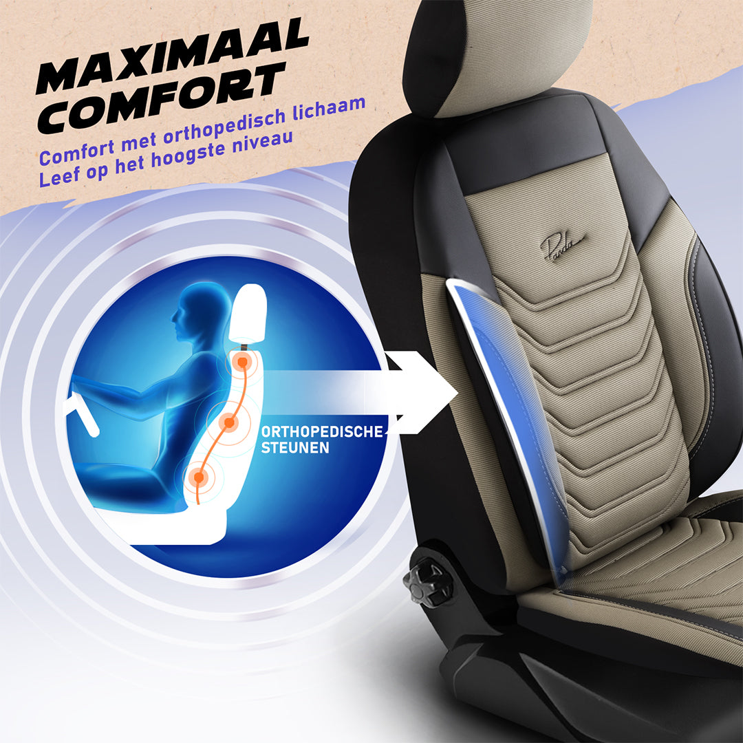 Funda de Asiento Florida | Tela de Lino Imitación Cuero Diseño Ortopédico