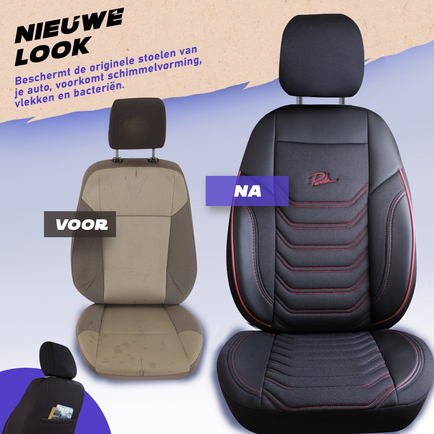 Funda de Asiento Florida | Tela de Lino Imitación Cuero Diseño Ortopédico