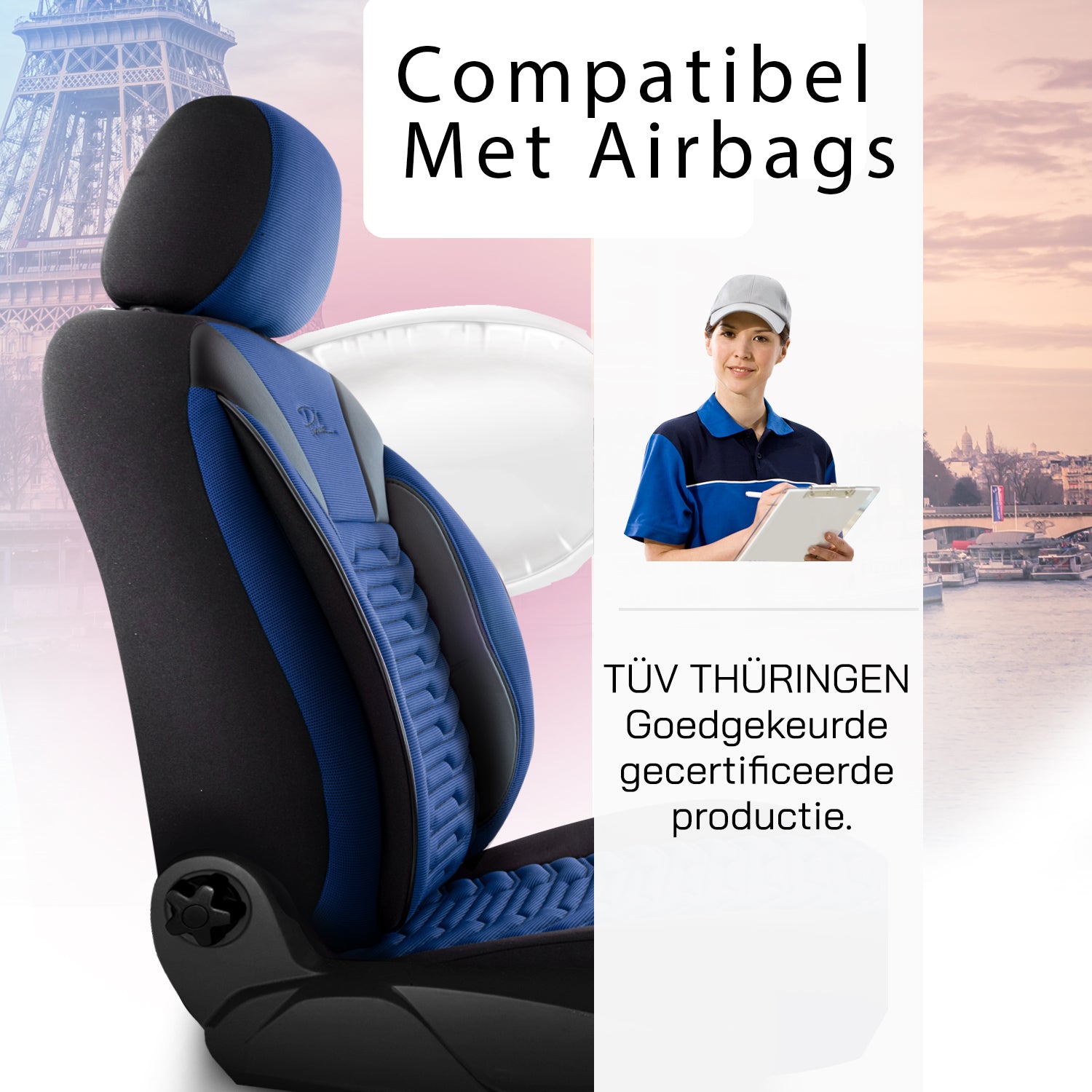 Coprisedile Parigi | Tessuto di Lino Effetto Pelle Design Ortopedico