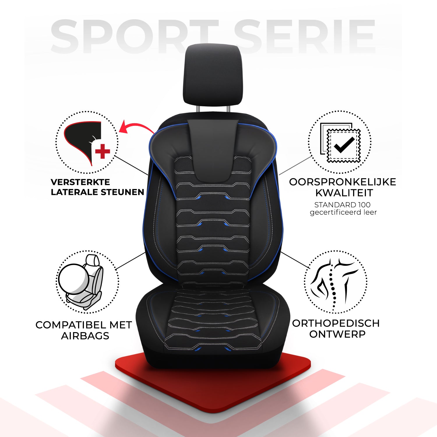 Funda de Asiento Sport | Tela de Lino Imitación Cuero Diseño Ortopédico