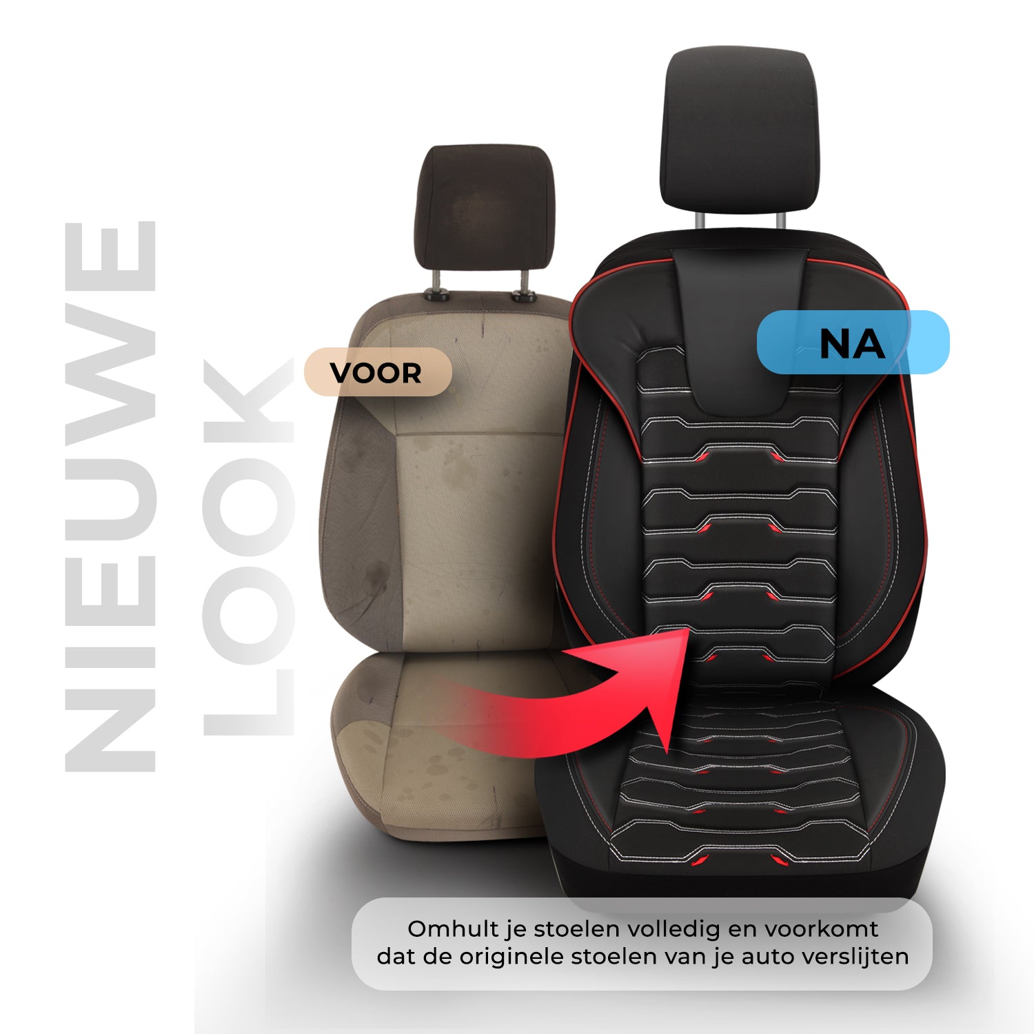 Funda de Asiento Sport | Tela de Lino Imitación Cuero Diseño Ortopédico