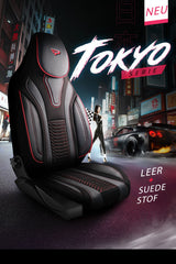 Housse de Siège Véhicule Utilitaire Modèle Pilote Tokyo 1+1 Places Suède Tissu Lin Aspect Cuir
