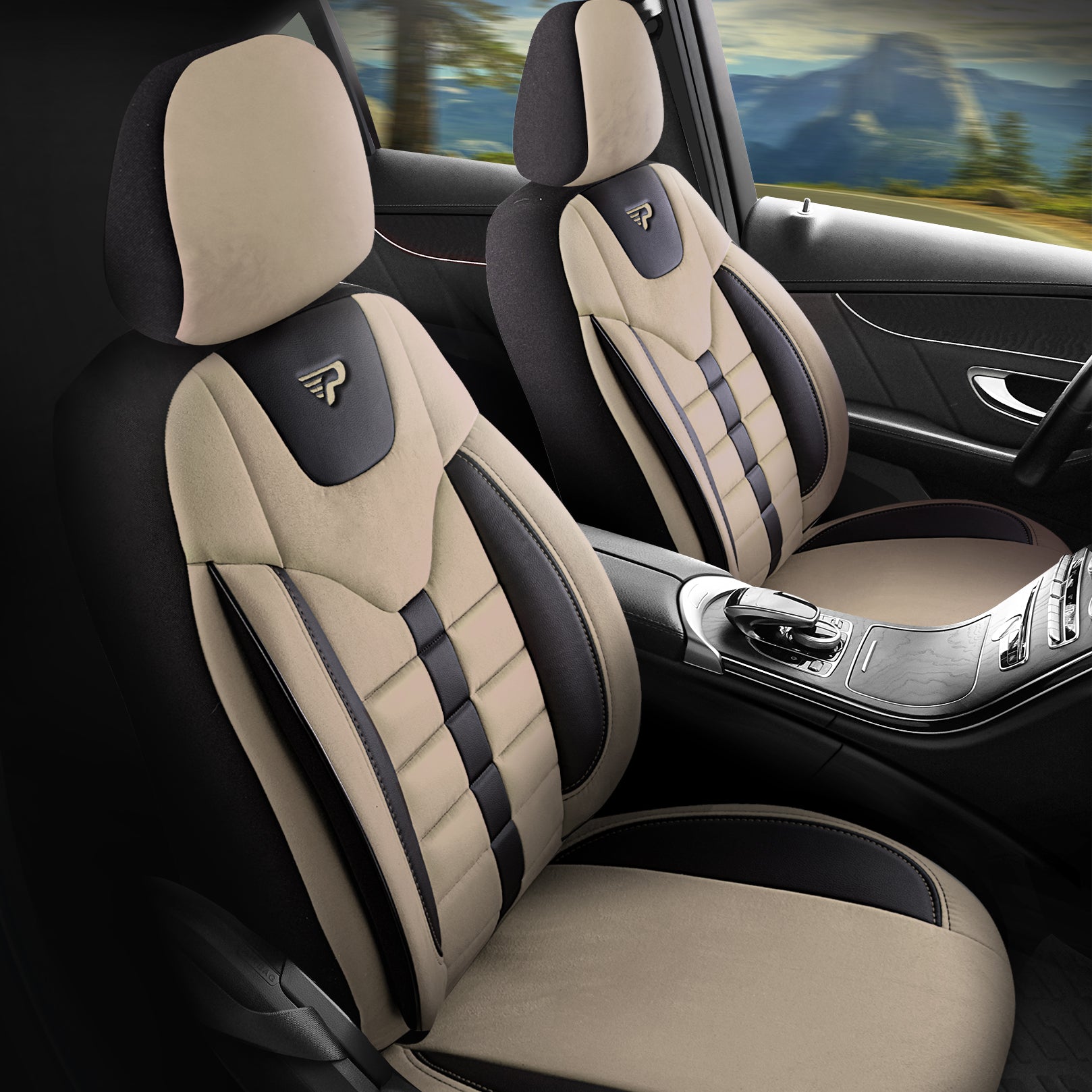 Autositzbezug Toronto | Leinenstoff Wildleder Orthopädisches Design