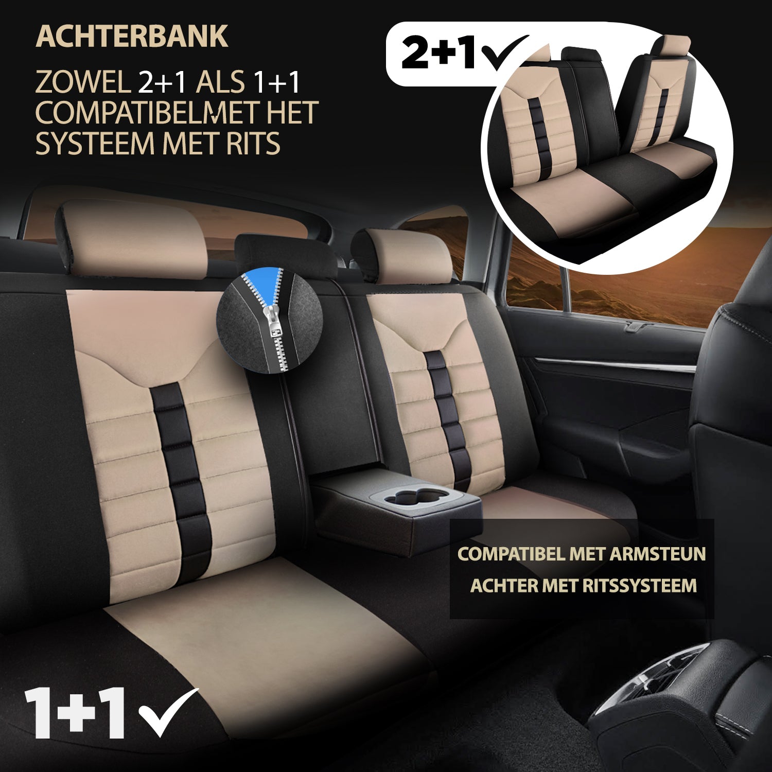 Autositzbezug Toronto | Leinenstoff Wildleder Orthopädisches Design
