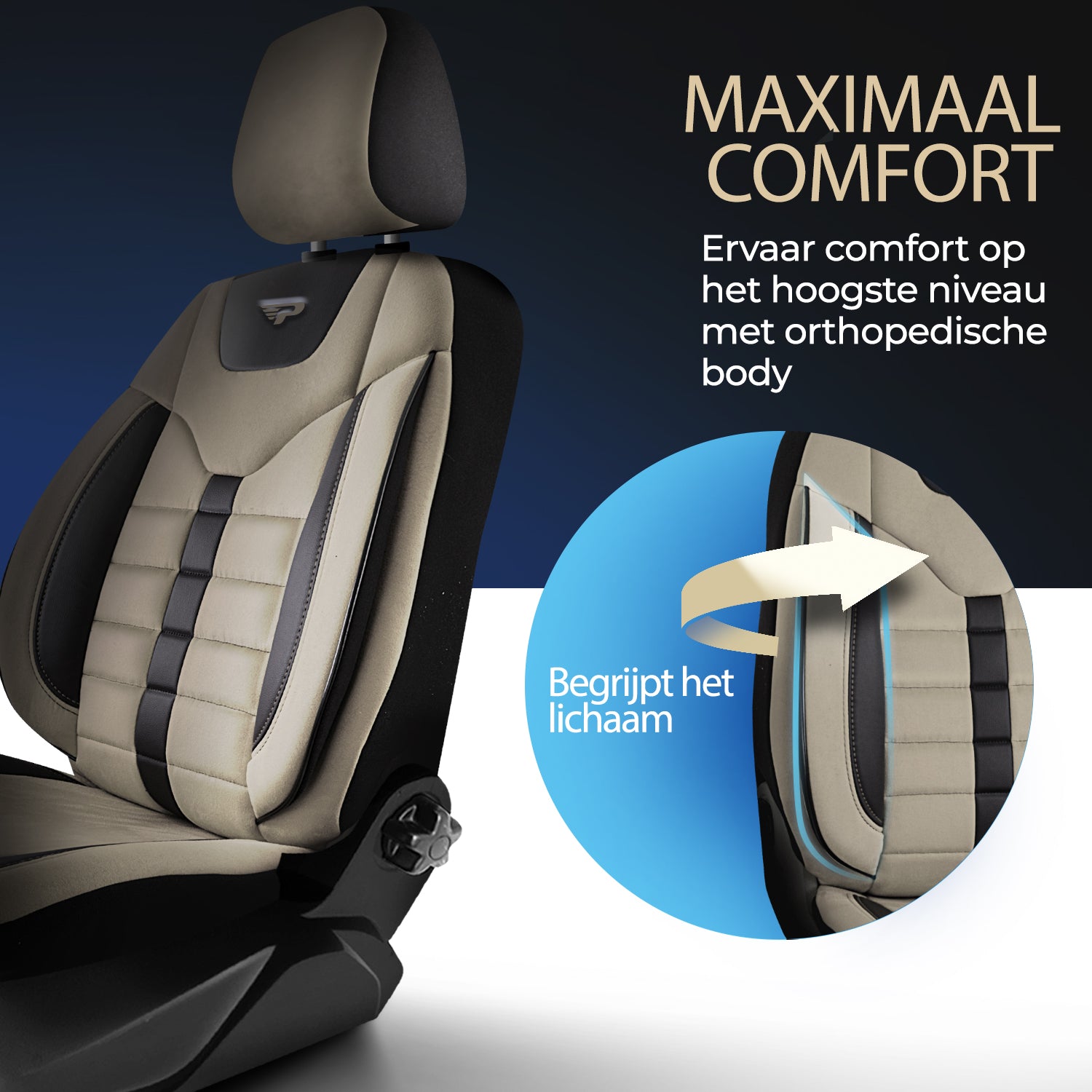 Autositzbezug Toronto | Leinenstoff Wildleder Orthopädisches Design
