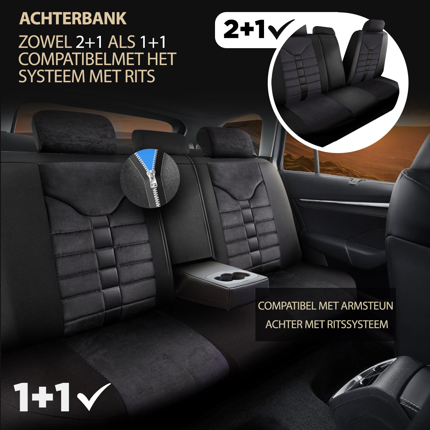 Autositzbezug Toronto | Leinenstoff Wildleder Orthopädisches Design