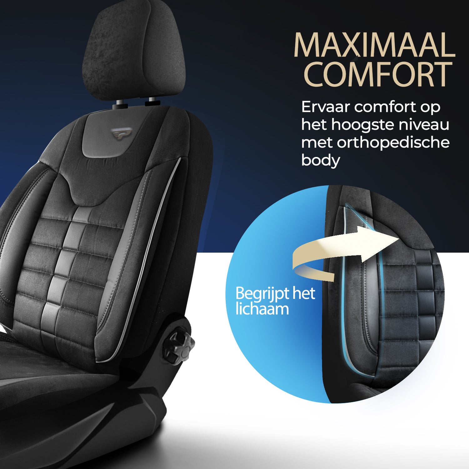 Autositzbezug Toronto | Leinenstoff Wildleder Orthopädisches Design