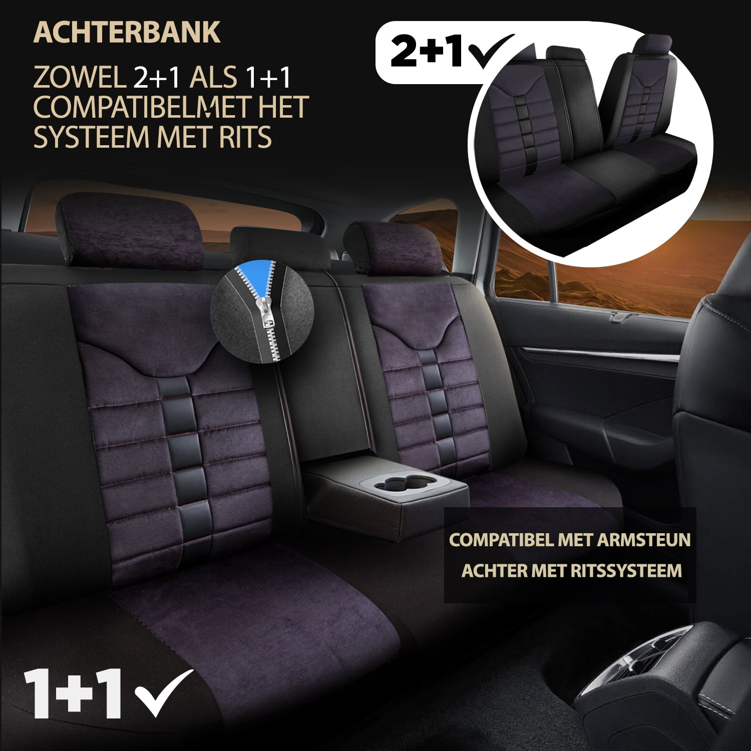 Autositzbezug Toronto | Leinenstoff Wildleder Orthopädisches Design
