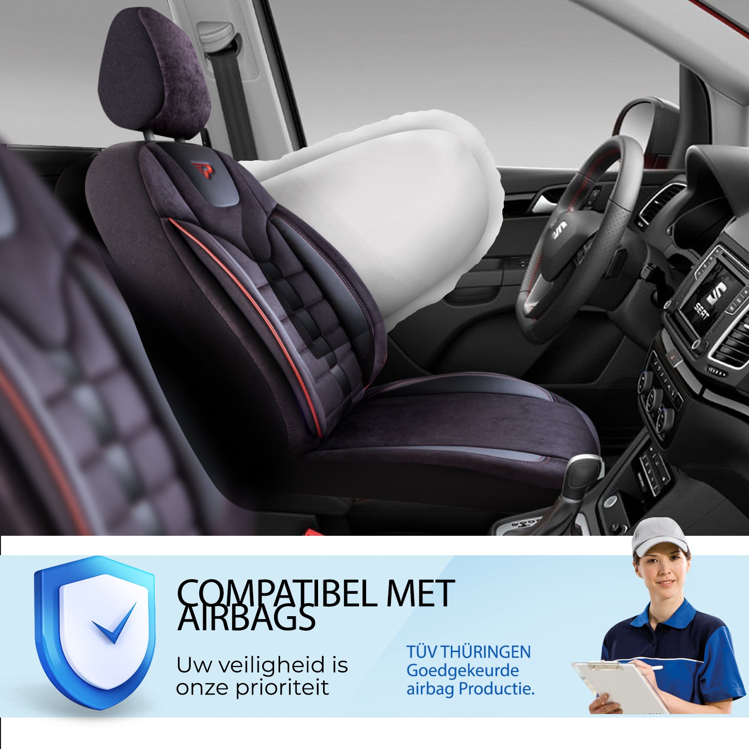 Autositzbezug Toronto | Leinenstoff Wildleder Orthopädisches Design