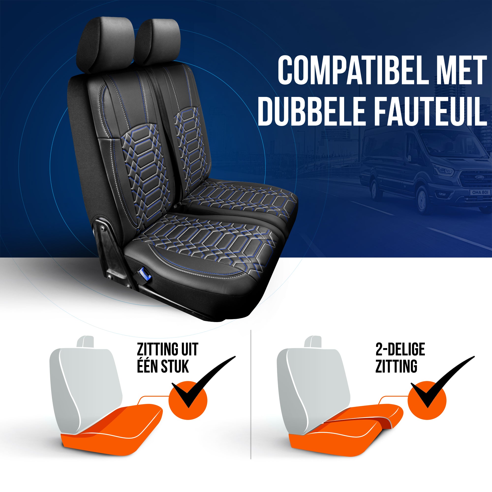Coprisedile Veicolo Commerciale Roma 1+2 Posti Pelle Integrale FORD TRANSIT