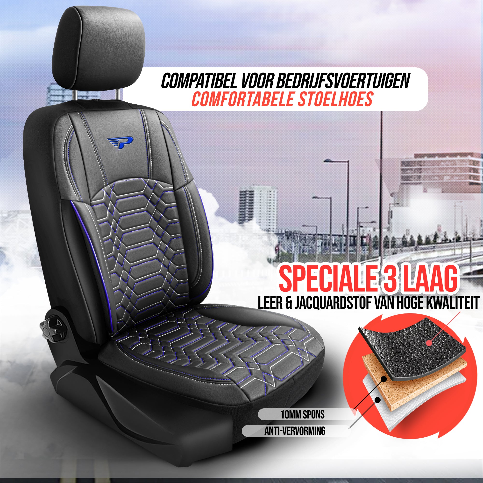 Nutzfahrzeug Sitzbezug Rom 1+2 Sitze Vollleder BOXER, DUCATO, JUMPER