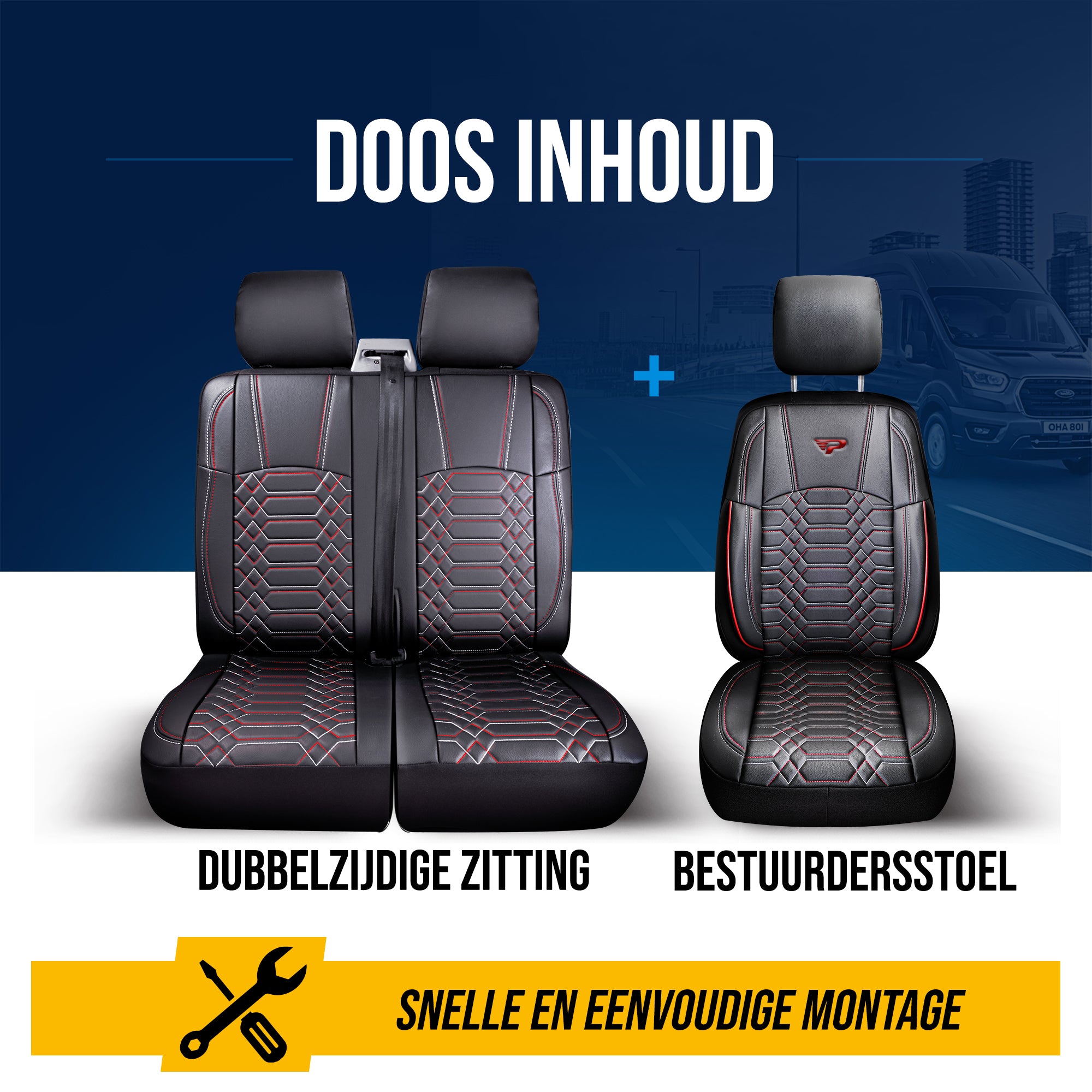 Nutzfahrzeug Sitzbezug Rom 1+2 Sitze Vollleder BOXER, DUCATO, JUMPER