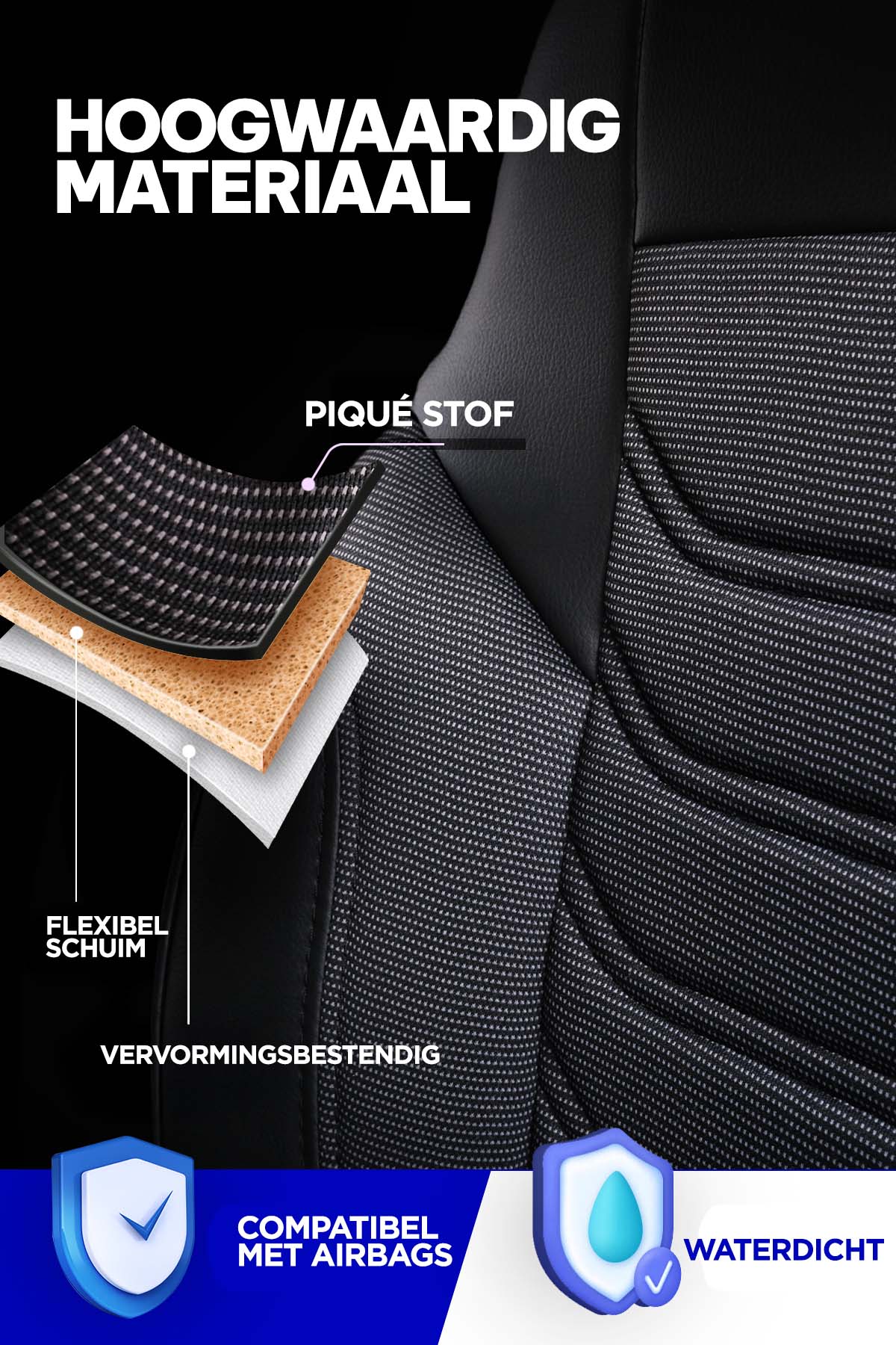 Véhicule Utilitaire Florida 1+2 Places Tissu Jacquard Coton. Renault Trafic 3, Opel Vivaro B, Fiat Talento, Nissan NV300.
